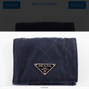 Authentic Prada Leather and Canvas Wallet in a Dust Bag